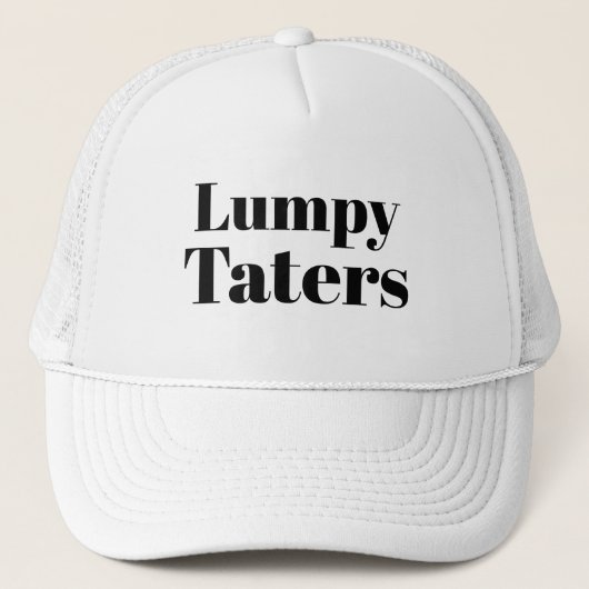 Funny LOL Novelty Baseball LUMPY TATERS Trucker Pet (Voorkant)