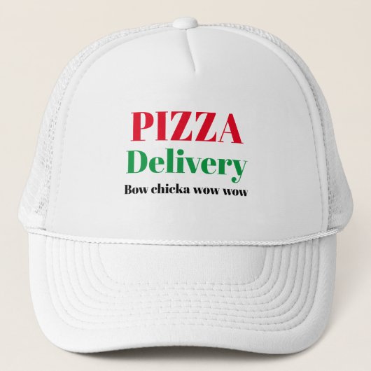 Funny lol Novelty Baseball PIZA LEVERT boogscheert Trucker Pet (Voorkant)