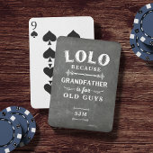 Funny Lolo Grandfather Monogram Pokerkaarten