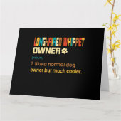 Funny Longhaire Whippet Retro Dog mam Kaart (Gele Bloem)