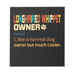 Funny Longhaire Whippet Retro Dog mam Notitieblok