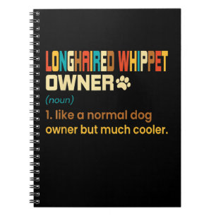 Funny Longhaire Whippet Retro Dog mam Notitieboek