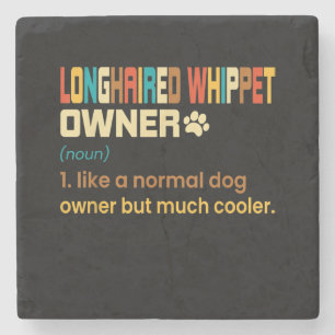 Funny Longhaire Whippet  Retro Dog mam Stenen Onderzetter