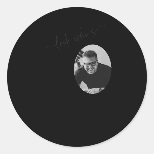 Funny Look Whos 50 Stylish 50th Birthday  Ronde Sticker (Voorkant)