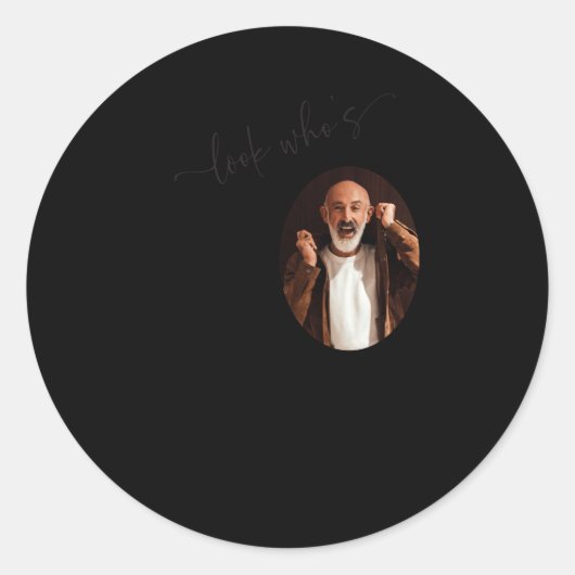 Funny Look Whos 60 Stylish 60th Birthday Ronde Sticker (Voorkant)