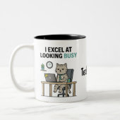 Funny Looking Busy Personalized Work Mug Tweekleurige Koffiemok (Links)