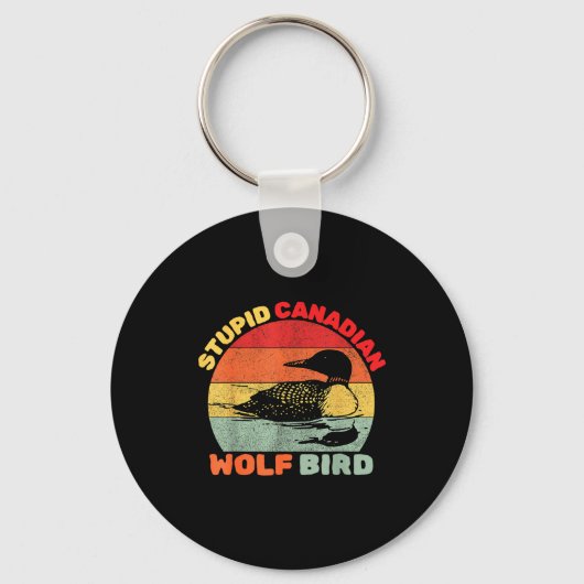 Funny Loon Bird Humor Stud Canadian Wolf Bird Sleutelhanger (Voorkant)
