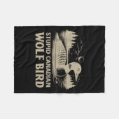 Funny Loon Bird, Stud Canadian Wolf Bird Humor Quo Fleece Deken (Voorkant (Horizontaal))