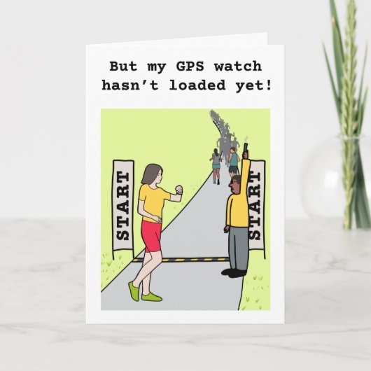 Funny lopende verjaardagskaart voor runner kaart (Voorkant)