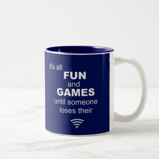 Funny Losing WiFi Internet - Blauw Tweekleurige Koffiemok