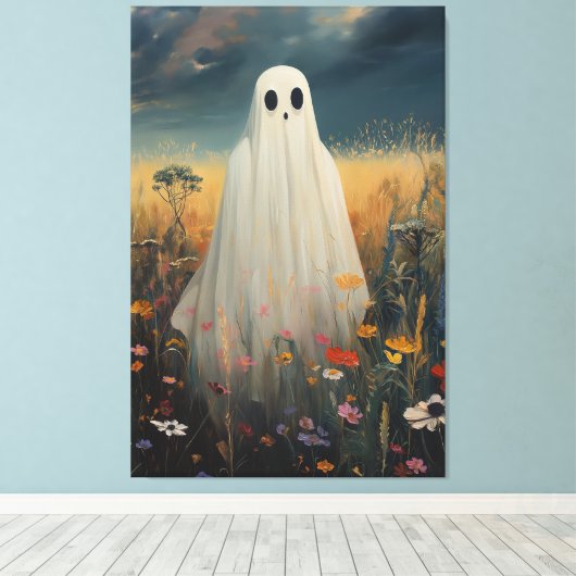 Funny Lost Ghost Canvas Afdruk (Insitu (Houten vloer))