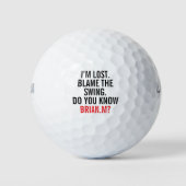 Funny Lost Golf Ball Custom Name Quote Golfballen (Voorkant)