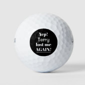 Funny Lost opnieuw Citaat met Naam Golfballen (Voorkant)