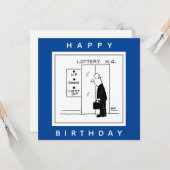 Funny Lottery Choice Lift Cartoon Kaart (Voorkant / Achterkant in situ)