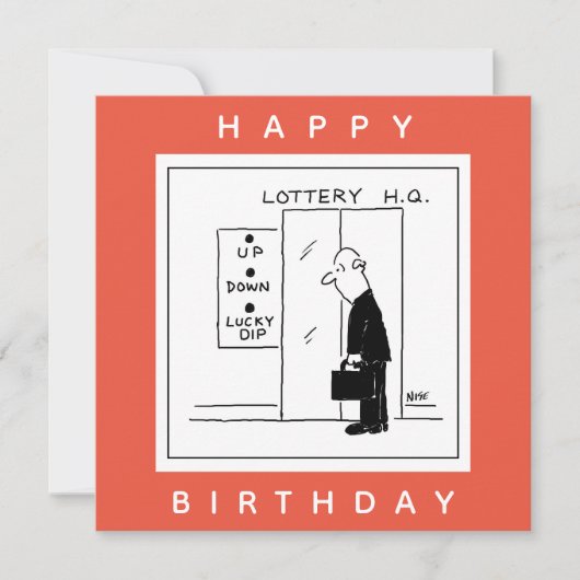 Funny Lottery Choice Lift Cartoon Kaart (Voorkant)