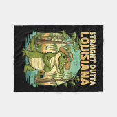 Funny Louisiana Alligator Retro Wildlife Travel Ba Fleece Deken (Voorkant (Horizontaal))