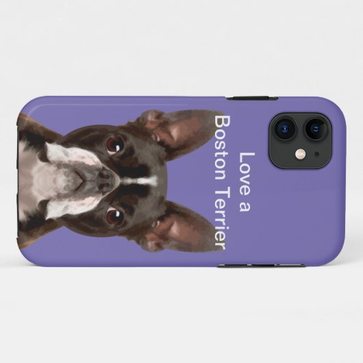 Funny Love A Boston Terrier Case-Mate iPhone Case (Achterkant (horizontaal))