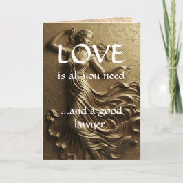 Funny Love & A Good Lawyer Gold Luxury Thank You Bedankkaart