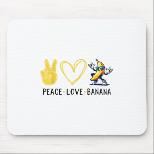 Funny Love Banana Schattige Banana Peace Love Bana Muismat