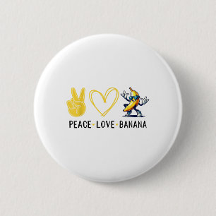 Funny Love Banana Schattige Banana Peace Love Bana Ronde Button 5,7 Cm