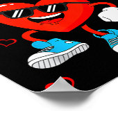 Funny Love Basketball Heart Shape Happy Valentine' Poster (Hoek)