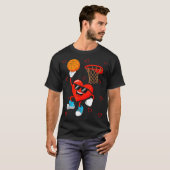 Funny Love Basketball Heart Shape Happy Valentine' T-shirt (Voorkant volledig)