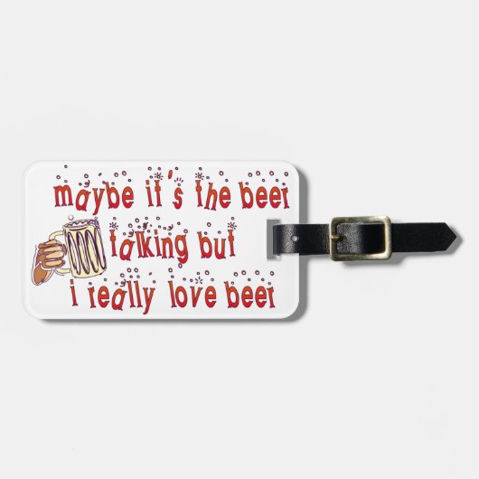 Funny Love Beer Bagagelabel (Voorkant horizontaal)
