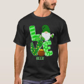 Funny LOVE Beer Gnome St Patricks Day Mannen Vrouw T-shirt (Voorkant)