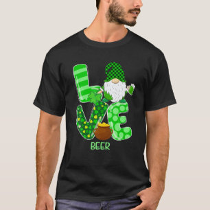 Funny LOVE Beer Gnome St Patricks Day Mannen Vrouw T-shirt
