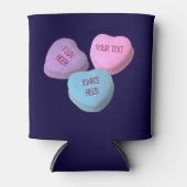 Funny Love Beer Snoep Hart Aangepaste Tekst Blikjeskoeler (Voorkant)