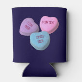 Funny Love Beer Snoep Hart Aangepaste Tekst Blikjeskoeler (Achterkant)