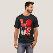 Funny Love Bowling Ball & Pins Group Matching Vale T-shirt (Voorkant volledig)