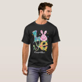 Funny LOVE Bunny Surgical Nurse Easter Day Stethos T-shirt (Voorkant volledig)