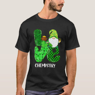 Funny LOVE Chemistry Gnome St Patricks Day Mannen  T-shirt
