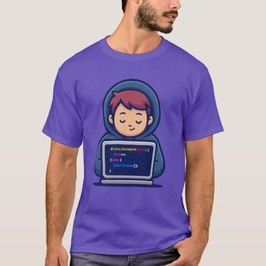 Funny Love Code – Programmer T-Shirt (Voorkant)