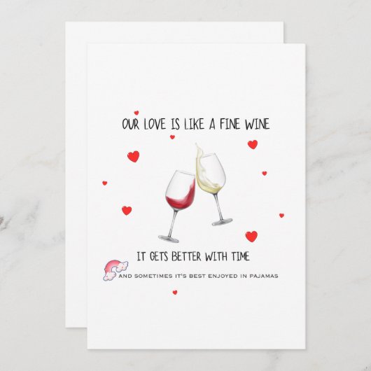 Funny Love Fine Wine Kaart (Voorkant / Achterkant)