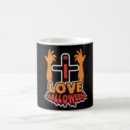 Funny Love Halloween Spooky Zombie Hands Koffiemok