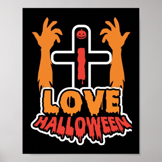 Funny Love Halloween Spooky Zombie Hands Poster (Voorkant)
