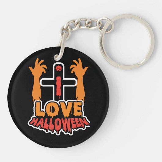 Funny Love Halloween Spooky Zombie Hands Sleutelhanger (Achterkant)
