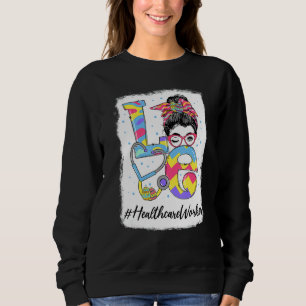 Funny Love Healthcare Worker Messine Bun Easter Da Trui