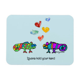 Funny Love Iguanas Cartoon Magneet