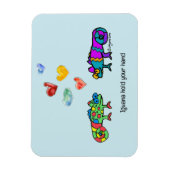 Funny Love Iguanas Cartoon Magneet (Verticaal)