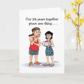 Funny Love is 24th Jubileum Kaart (Gele Bloem)