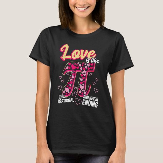 Funny Love Is Like Pi Math Teacher Cutie Pi Valent T-shirt (Voorkant)