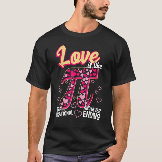 Funny Love Is Like Pi Math Teacher Cutie Pi Valent T-shirt (Voorkant)