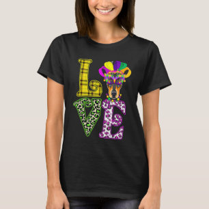 Funny Love Mardi Gras Doberman Dog Dad Dog Mama T-shirt