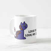 Funny Love Me Love My Cat Koffiemok (Voorkant links)