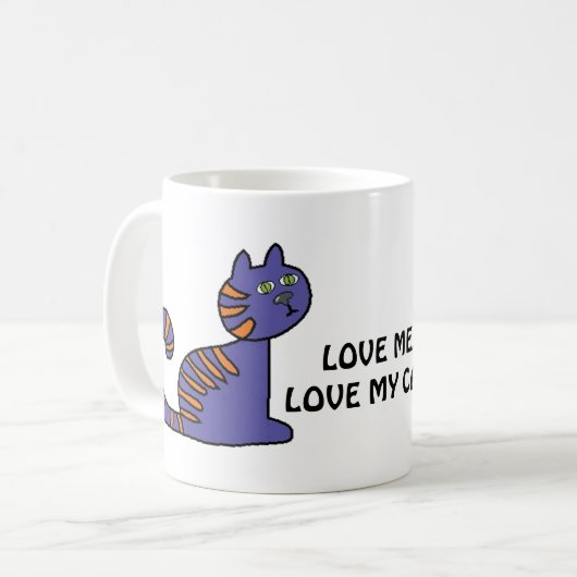 Funny Love Me Love My Cat Koffiemok (Voorkant links)