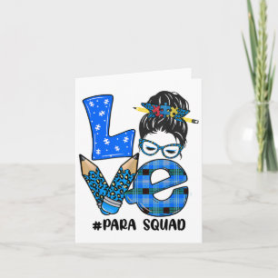 Funny Love Messy Bun Para Squad Puzzle Autism Awar Kaart