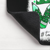 Funny Love Messy Bun Teacher Life St Patricks Day Muismat (Hoek)